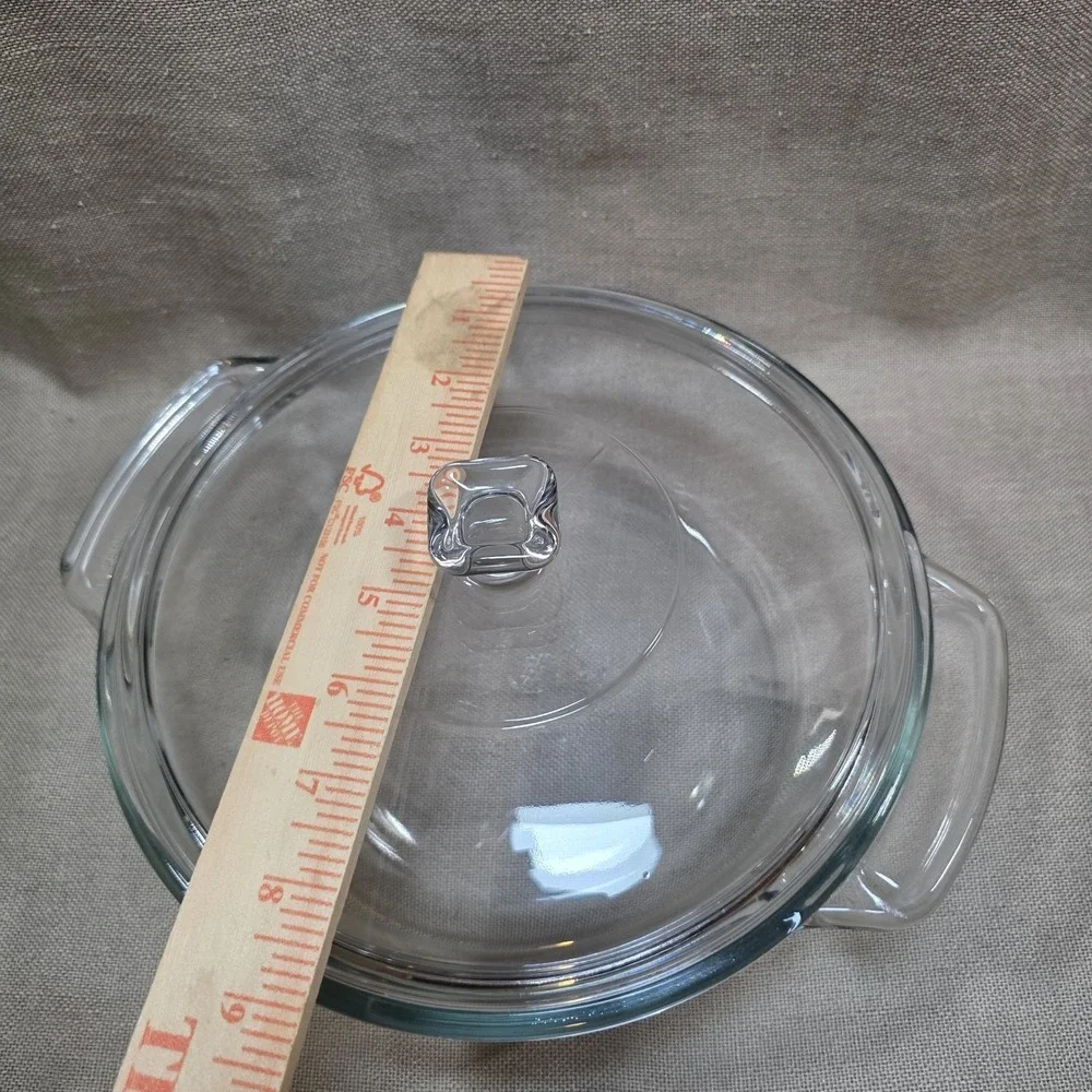 Vintage Anchor Ovenware Clear Glass 2 Qt Casserole Dish With Lid 9